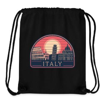 Italy Destinations Sunset Art - Stanley/Stella Recycled Gym Bag - black - Front