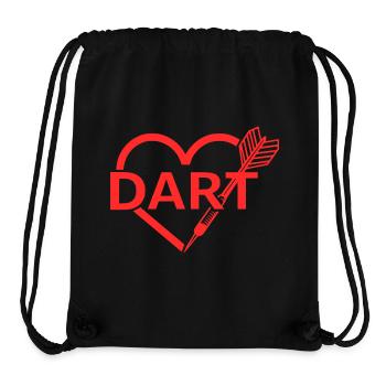 Motif de fléchette Cœur et Fléchette - Sac à cordon recyclé Stanley/Stella - noir - Devant