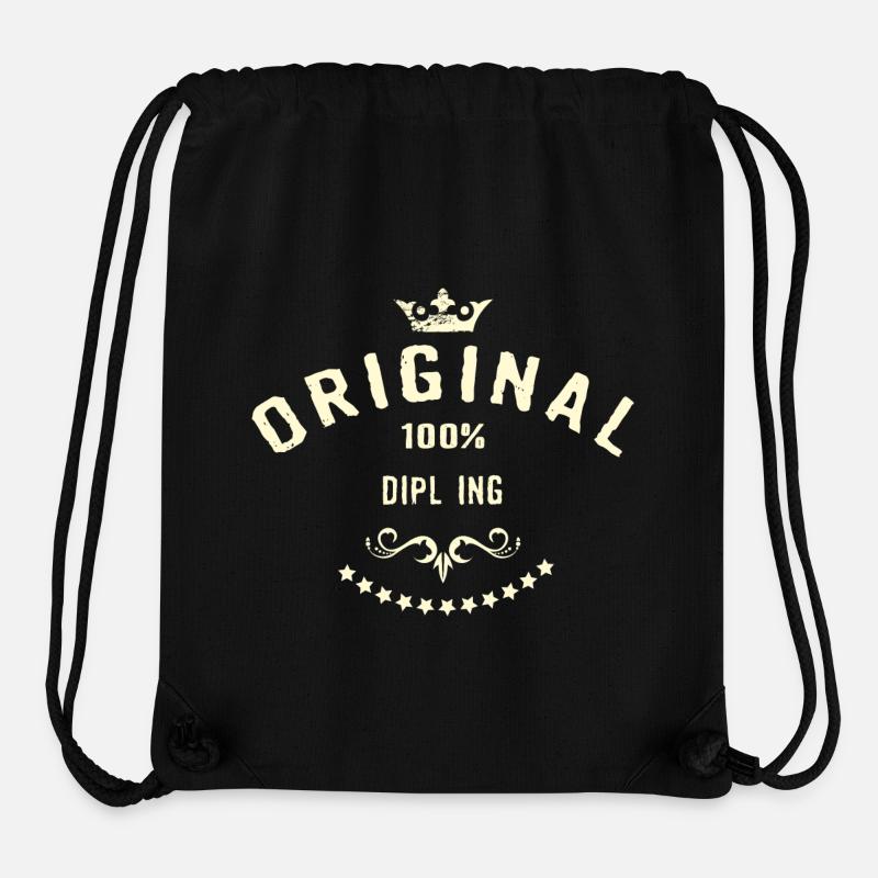 Original 100 Prozent Dipl Ing - RAHMENLOS creme - Stanley/Stella recycelter Gym Bag - Schwarz