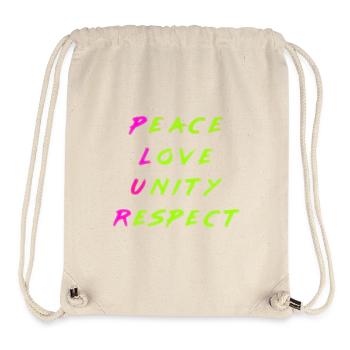 Peace Love Unity Plur P.L.U.R. marker combo - Stanley/Stella Recycled Gym Bag - natural - Front