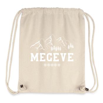 Megève, station de ski, domaine skiable - Sac à cordon recyclé Stanley/Stella - blanc naturel - Devant