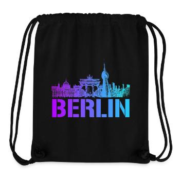 Berlin Skyline mit Berliner Wahrzeichen - Stanley/Stella recycelter Gym Bag - Schwarz - Vorne