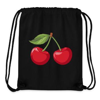Vibrant Cherry Illustration - Stanley/Stella Recycled Gym Bag - black - Front