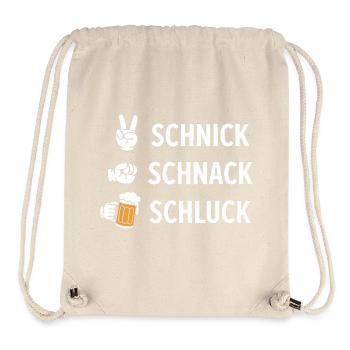 Schnich Schnack Schluck - Funny Drinking Meme - Stanley/Stella recycelter Gym Bag - Naturweiß - Vorne