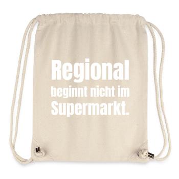 Régionalité au lieu de norme supermarché - Sac à cordon recyclé Stanley/Stella - blanc naturel - Devant