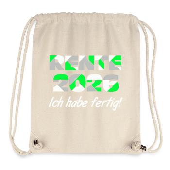 Rente 2026 , ich habe fertig - Stanley/Stella recycelter Gym Bag - Naturweiß - Vorne