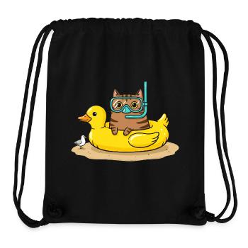 Taucherkatze auf Gummi Ente - Stanley/Stella recycelter Gym Bag - Schwarz - Vorne
