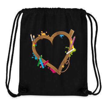 Heart shape frame for school beginners at the start of school - Stanley/Stella Recycled Gym Bag - black - Front
