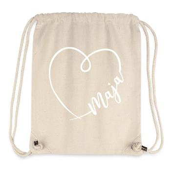 Maja Name Calligraphy Heart - Stanley/Stella Recycled Gym Bag - natural - Front