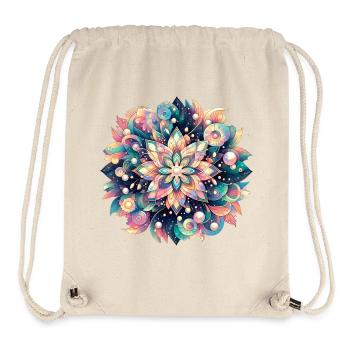 Florales Mandala Meerestiefe Pastell Design - Stanley/Stella recycelter Gym Bag - Naturweiß - Vorne