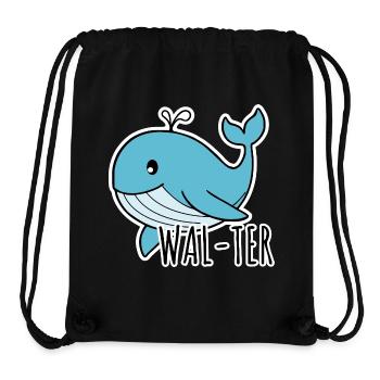 Walter der niedliche Blauwal - Stanley/Stella recycelter Gym Bag - Schwarz - Vorne