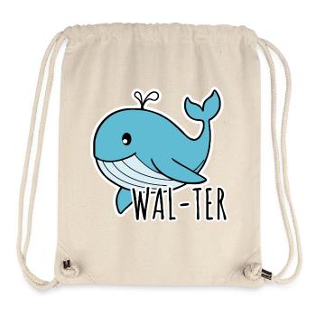 Walter the cute blue whale - Stanley/Stella Recycled Gym Bag - natural - Front