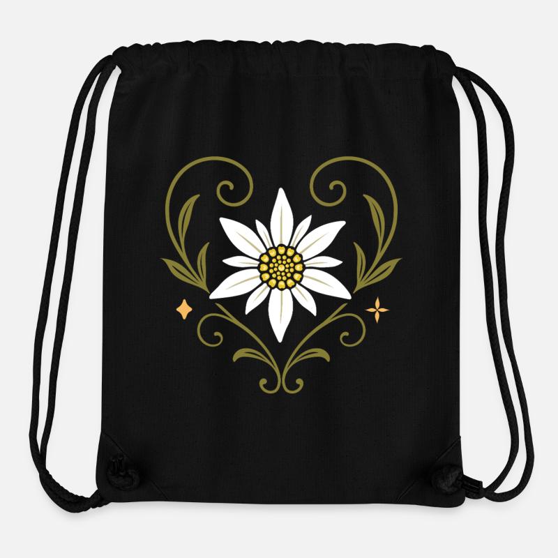 Edelweiß Herz Vintage Volksfest-Design - Stanley/Stella recycelter Gym Bag - Schwarz