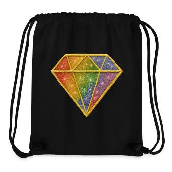 Regenbogen Diamant mit Sternenstaubdesign - Stanley/Stella recycelter Gym Bag - Schwarz - Vorne