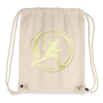 Running Jogging Marathon Silhouette - Stanley/Stella Recycled Gym Bag - natural - Front
