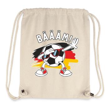 BÄÄM style cartoon dabping football Allemagne - Sac à cordon recyclé Stanley/Stella - blanc naturel - Devant