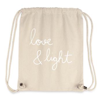 love & light - Stanley/Stella recycelter Gym Bag - Naturweiß - Vorne