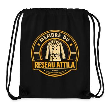Membre du réseau Attila - humour film culte - Sac à cordon recyclé Stanley/Stella - noir - Devant