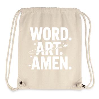 Wortkunst: Amen Pinselstrich - Stanley/Stella recycelter Gym Bag - Naturweiß - Vorne
