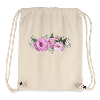 Fleurs Rose - Sac à cordon recyclé Stanley/Stella - blanc naturel - Devant