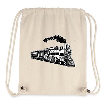 Locomotive / Locomotive 02_schwarz blanc - Sac à cordon recyclé Stanley/Stella - blanc naturel - Devant