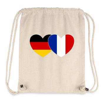 Germany France Flag Heart - Stanley/Stella Recycled Gym Bag - natural - Front
