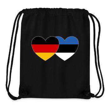 Allemagne Estonie Drapeau Coeur - Sac à cordon recyclé Stanley/Stella - noir - Devant