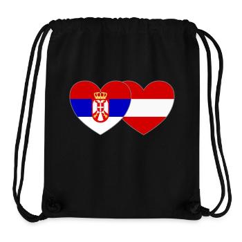 Serbie Autriche Drapeau Cœur - Sac à cordon recyclé Stanley/Stella - noir - Devant