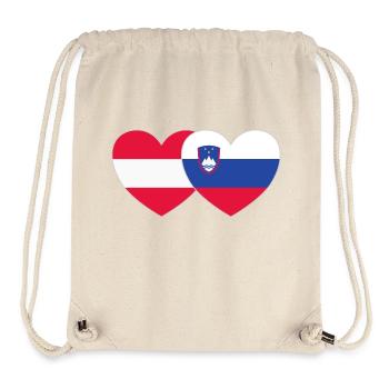 Austria Slovenia Flag Heart - Stanley/Stella Recycled Gym Bag - natural - Front
