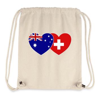 Australien Schweiz Flagge Herz - Stanley/Stella recycelter Gym Bag - Naturweiß - Vorne
