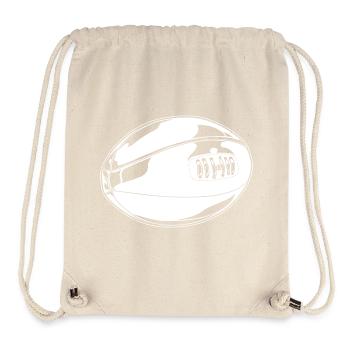 Rugby Ball Drawing - Stanley/Stella Recycled Gym Bag - natural - Front