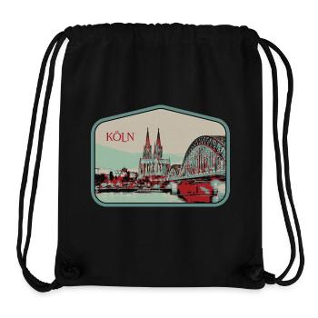 Panoramablick Köln Illustration - Stanley/Stella recycelter Gym Bag - Schwarz - Vorne