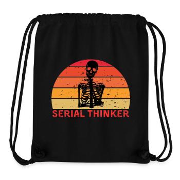 Serial Thinker Skeleton Thinking Retro Sunset - Stanley/Stella Recycled Gym Bag - black - Front