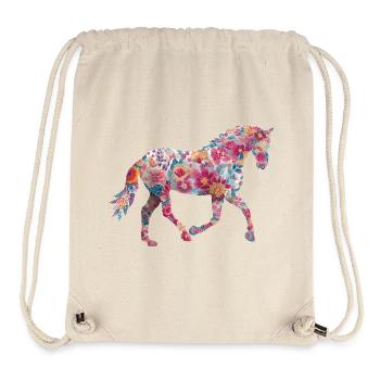 Horse Floral Pattern - Stanley/Stella Recycled Gym Bag - natural - Front