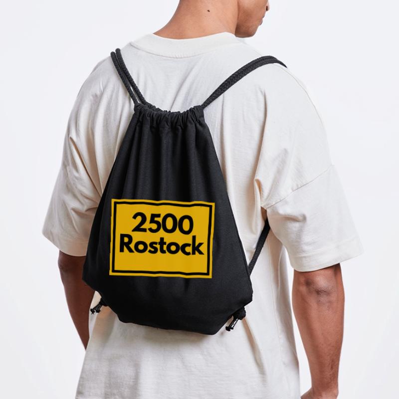 CAP RÉTRO 2500 ROSTOCK, STYLE DDR, CODE POSTAL Sac à cordon recyclé Stanley/Stella