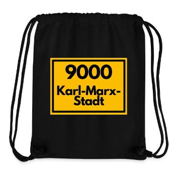 ANCIEN CODE POSTAL RETRO 9000 KARL-MARX-STADT - Sac à cordon recyclé Stanley/Stella - noir - Devant