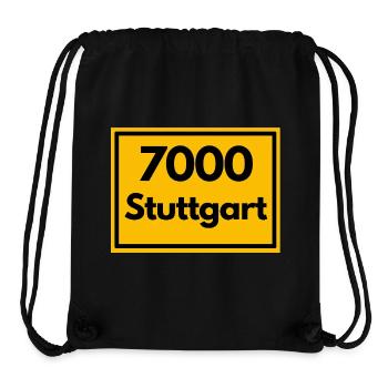 ANCIEN CODE POSTAL RÉTRO 7000 STUTTGART SCHWABE - Sac à cordon recyclé Stanley/Stella - noir - Devant