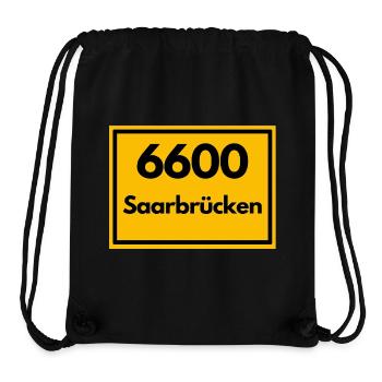 ANCIEN CODE POSTAL RETRO 6600 SAARBRÜCKEN SAAR - Sac à cordon recyclé Stanley/Stella - noir - Devant