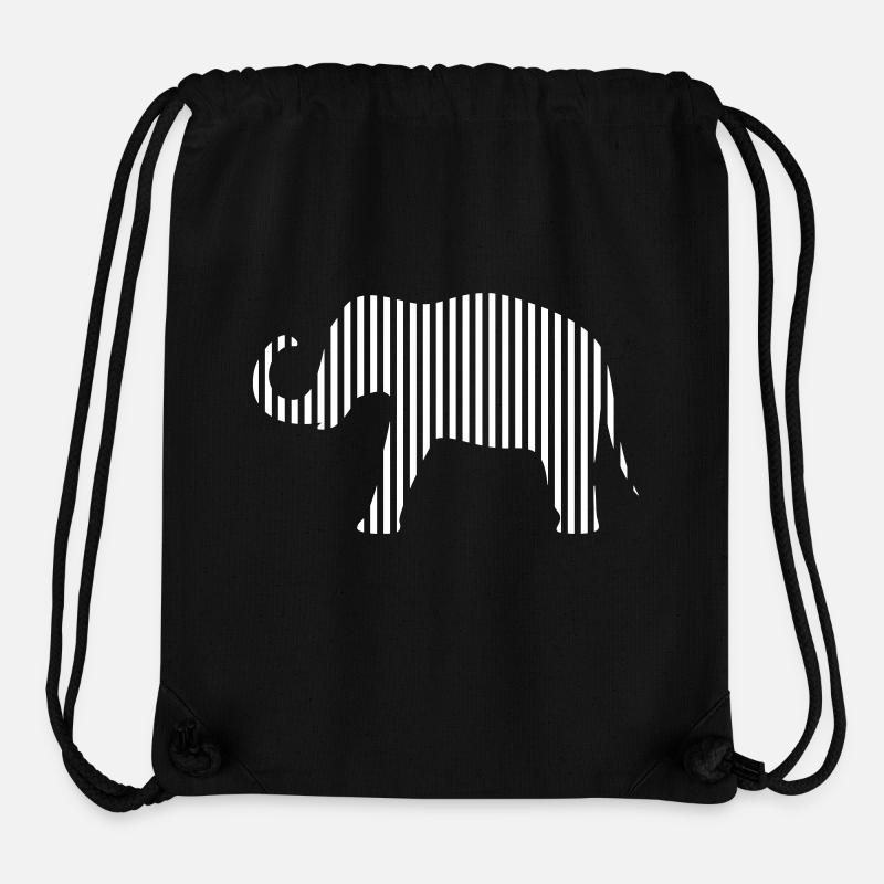 Elephant en bandes - Sac à cordon recyclé Stanley/Stella - noir