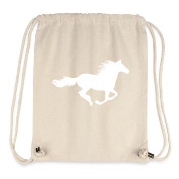Running horse - Sac à cordon recyclé Stanley/Stella - blanc naturel - Devant