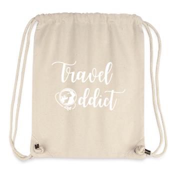 voyage, voyager, tour du monde - Sac à cordon recyclé Stanley/Stella - blanc naturel - Devant