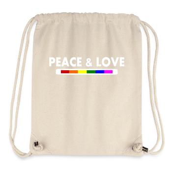 Peace and love - Stanley/Stella Recycled Gym Bag - natural - Front