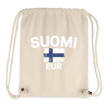 Finnish Flag Grunge: Suomi EUR - Stanley/Stella Recycled Gym Bag - natural - Front
