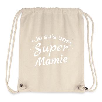 Fierté Mamie Super-Héroïne - Sac à cordon recyclé Stanley/Stella - blanc naturel - Devant
