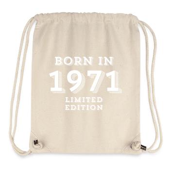 1971, Geburtsjahr, geboren 1971 - Stanley/Stella recycelter Gym Bag - Naturweiß - Vorne