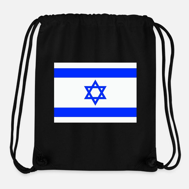 Drapeau d’Israël Drapeau Armoiries Etoile de David Jerusalen - Sac à cordon recyclé Stanley/Stella - noir