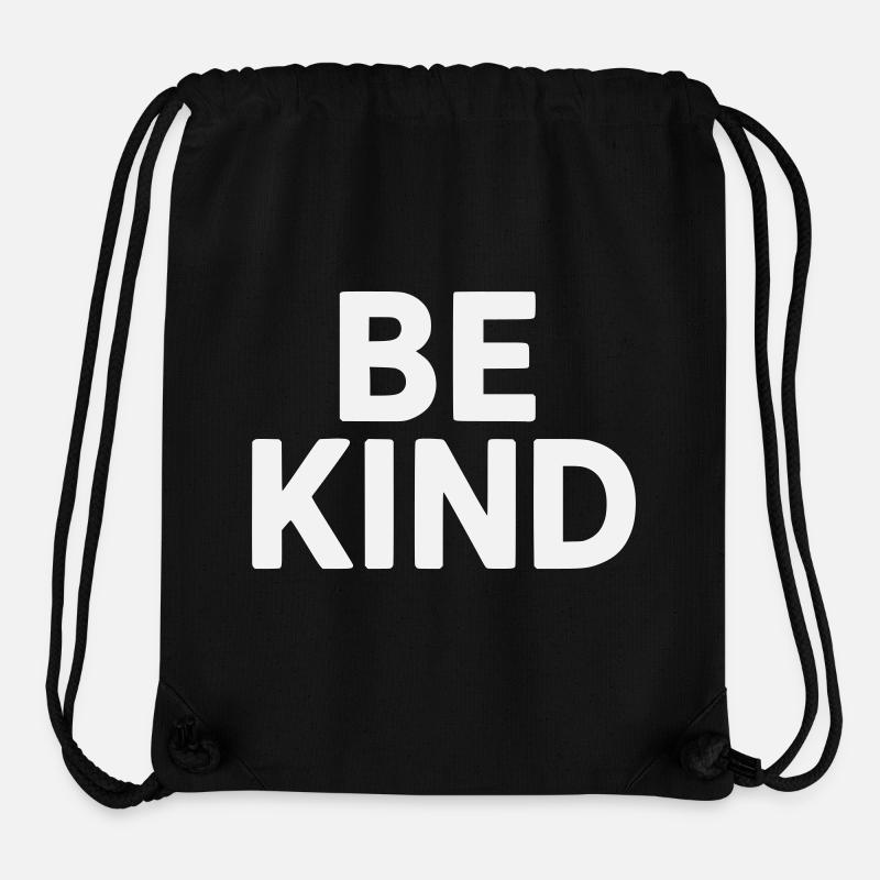 Be kind slogan plain - Sac à cordon recyclé Stanley/Stella - noir