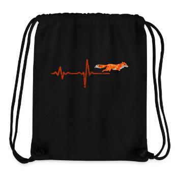 Heartbeat Fox - Cadeau - Sac à cordon recyclé Stanley/Stella - noir - Devant