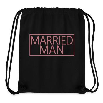 homme marié couple assorti mariage lune de miel - Sac à cordon recyclé Stanley/Stella - noir - Devant