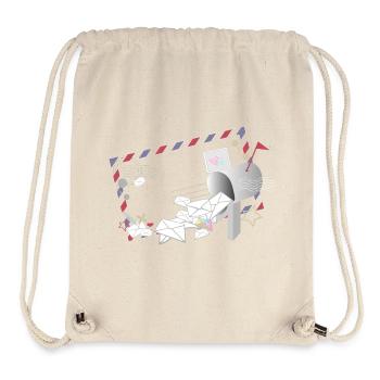 Airmail Rahmen mit Briefen und Briefkasten - Stanley/Stella recycelter Gym Bag - Naturweiß - Vorne